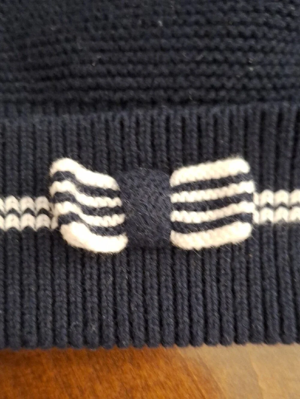 Jacadi Navy Beanie and Neck Warmer Set with White Stripe